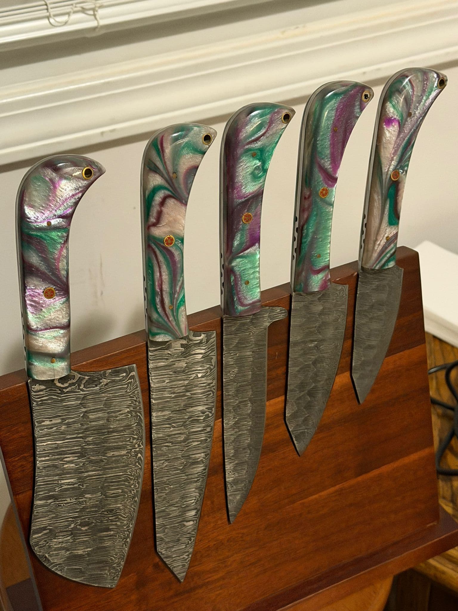 Aurora Damascus Paring Knife – Lavender Crush Resin Handle